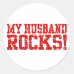 My Husband Rocks Round Sticker
