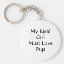 My Ideal Girl Must Love Pigs Keychain