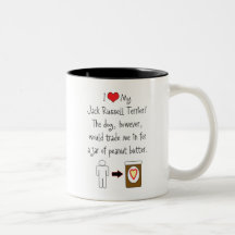My Jack Russell Terrier Loves Peanut Butter Coffee Mugs