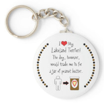 My Lakeland Terrier Loves Peanut Butter Key Chains