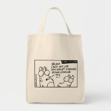 "My Life is Downloading" Grocery Bag