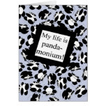 My life is panda-monium - Blue Greeting Card