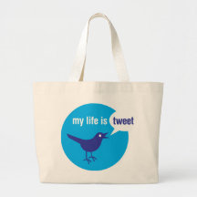 My Life is Tweet Large Tote Bag