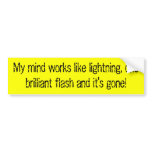 My mind works like lightning, one brilliant fla... bumper stickers