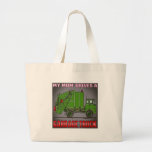 My Mom Drives A Garbage Truck Green Tote Bag