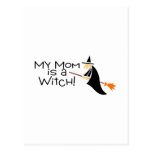 My Mom Is A Witch Halloween Postcard