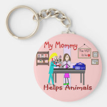 My Mommy Helps Animals--Veterinary Kids Gifts Keychain