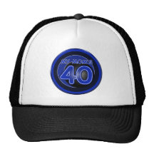 My Mom's 40 & blue Mesh Hats