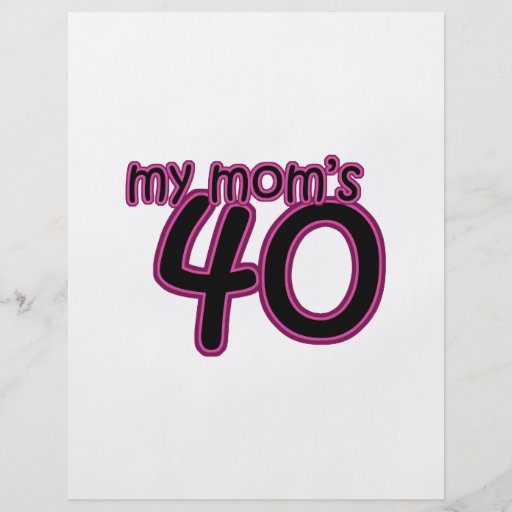 My Mom's 40 Personalized Flyer