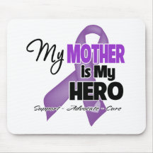 My Mother is My Hero - Purple Ribbon Mouse Pads