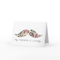 my moustache is vintage card
