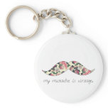 my moustache is vintage keychain