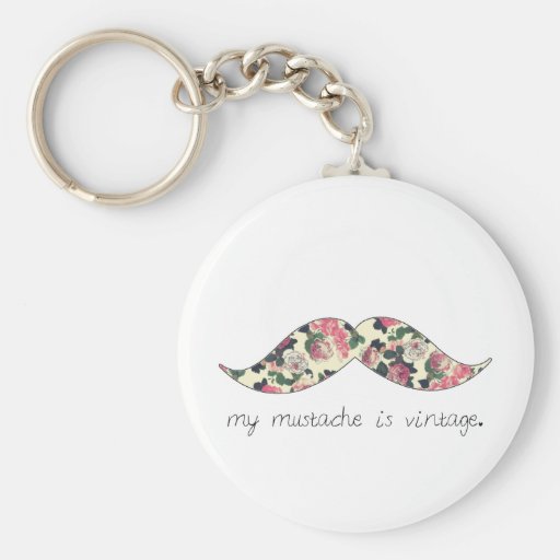 my moustache is vintage keychain