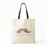 my moustache is vintage tote bag