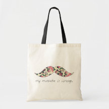 my moustache is vintage tote bag