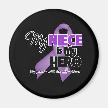 My Niece is My Hero - Purple Ribbon Magnet