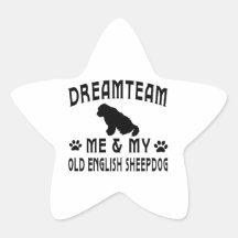 My Old English Sheepdog Dog Star Stickers