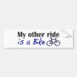 My Other Ride Is A Bike Bumper Stickers