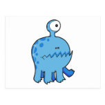 my pet cyclops monster blue post card