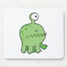 my pet cyclops monster green mouse pads