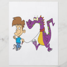 my pet dragon funny cartoon flyer design