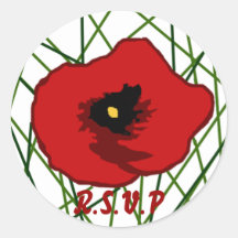 My Poppy flower, R.S.V.P stickers