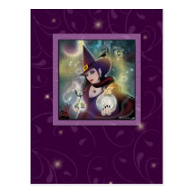 My Pretty - Witch in Purple Swirls Postcard