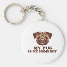 My Pug is my Homeboy Key Chains