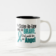 My Sister-In-Law Is An Angel 1 Ovarian Cancer Coffee Mug