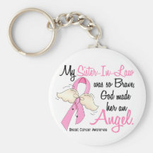My Sister-In-Law Is An Angel 2 Breast Cancer Key Chains
