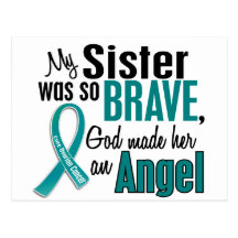 My Sister Is An Angel 1 Ovarian Cancer Postcard