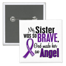 My Sister Is An Angel Pancreatic Cancer Pinback Button