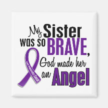 My Sister Is An Angel Pancreatic Cancer Fridge Magnet