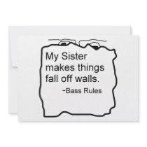 My sister makes things fall off walls bassist gift announcements