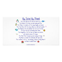 MY SISTER My Friend poem with graphics Personalized Photo Card