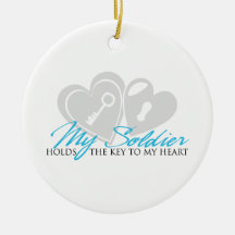 My Soldier Holds the Key to my Heart Christmas Tree Ornaments