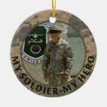 My Soldier My Hero Military Photo Customizable Christmas Tree Ornaments