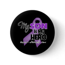 My Son is My Hero - Purple Ribbon Button