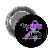 My Son is My Hero - Purple Ribbon Button