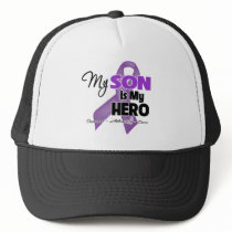 My Son is My Hero - Purple Ribbon Mesh Hats