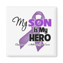 My Son is My Hero - Purple Ribbon Refrigerator Magnets