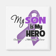 My Son is My Hero - Purple Ribbon Refrigerator Magnets