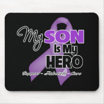 My Son is My Hero - Purple Ribbon Mouse Pads