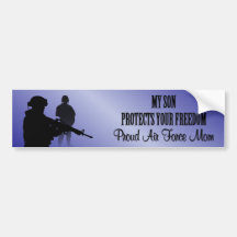 My Son Protects Your Freedom (Air Force Mom) Bumper Sticker