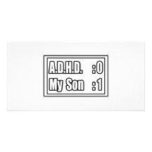 My Son's Beating A.D.H.D. (Scoreboard) Custom Photo Card