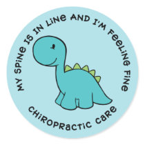 My Spine Is In Line Dinosaur Chiropractic Stickers