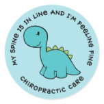 My Spine Is In Line Dinosaur Chiropractic Stickers