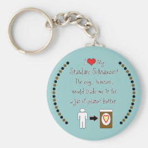 My Standard Schnauzer Loves Peanut Butter Keychain