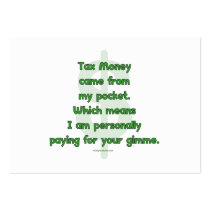My Tax Money Business Card Template