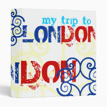 "My Trip to London" British Celtic Red White Blue Vinyl Binder